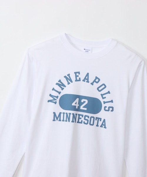 Champion(チャンピオン)の「【Champion/チャンピオン】メンズ ベーシック ロングスリーブTシャツ(Tシャツ/カットソー・メンズ・ネイビー/グリーン系その他/グレー系その他2/ベージュ系その他3/ブラック系その他/ホワイト×レッド/ホワイト×ブルー/グレー系その他7・X-LARGE/MEDIUM/LARGE/SMALL)」の13枚目の写真