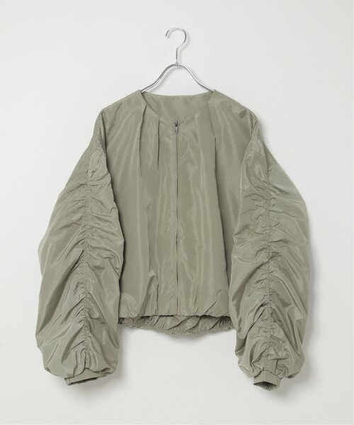 VENCEEXCHANGE（ヴァンスエクスチェンジ）の「袖ギャザーブルゾン（ブルゾン・レディース・ブラック/オフホワイト/ライム/キャメル/ピンク系・L/M）」の9枚目の写真