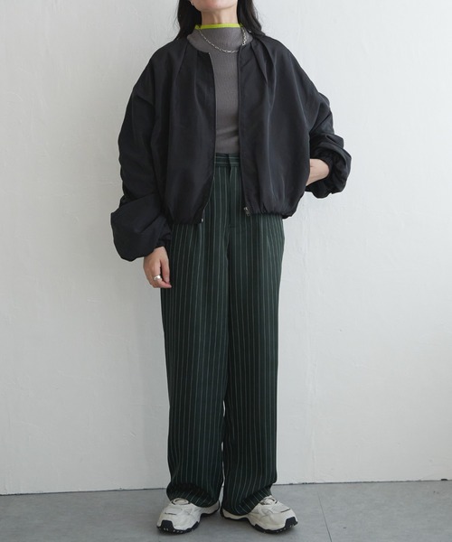 VENCEEXCHANGE（ヴァンスエクスチェンジ）の「袖ギャザーブルゾン（ブルゾン・レディース・ブラック/オフホワイト/ライム/キャメル/ピンク系・L/M）」の18枚目の写真