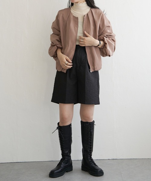 VENCEEXCHANGE（ヴァンスエクスチェンジ）の「袖ギャザーブルゾン（ブルゾン・レディース・ブラック/オフホワイト/ライム/キャメル/ピンク系・L/M）」の12枚目の写真