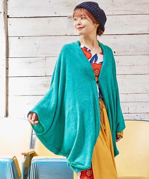 チャイハネ（チャイハネ）の「【チャイハネ】アワセルニットカーディガン（カーディガン/ボレロ・レディース・ピンク/ネイビー/マスタード/ターコイズブルー/グリーン/ベージュ・FREE）」の4枚目の写真