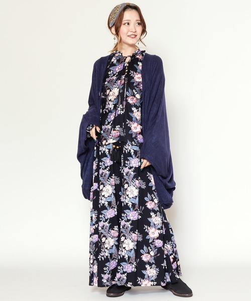 チャイハネ（チャイハネ）の「【チャイハネ】アワセルニットカーディガン（カーディガン/ボレロ・レディース・ピンク/ネイビー/マスタード/ターコイズブルー/グリーン/ベージュ・FREE）」の12枚目の写真