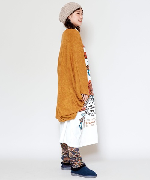 チャイハネ（チャイハネ）の「【チャイハネ】アワセルニットカーディガン（カーディガン/ボレロ・レディース・ピンク/ネイビー/マスタード/ターコイズブルー/グリーン/ベージュ・FREE）」の8枚目の写真