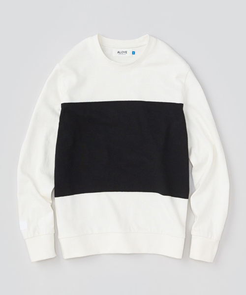 BEAMS T（ビームスティー）の「ALOYE×G.F.G.S. / ロングスリーブ コットンニットセーター（Tシャツ/カットソー・メンズ・グリーン/ホワイト×ネイビー/レッド/ブラック×グリーン/ブラック×ホワイト/ホワイト×ブラック・LARGE/X-LARGE/MEDIUM/SMALL）」の2枚目の写真