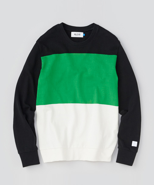 BEAMS T（ビームスティー）の「ALOYE×G.F.G.S. / ロングスリーブ コットンニットセーター（Tシャツ/カットソー・メンズ・グリーン/ホワイト×ネイビー/レッド/ブラック×グリーン/ブラック×ホワイト/ホワイト×ブラック・LARGE/X-LARGE/MEDIUM/SMALL）」の4枚目の写真