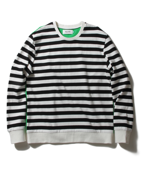 BEAMS T（ビームスティー）の「ALOYE×G.F.G.S. / ロングスリーブ コットンニットセーター（Tシャツ/カットソー・メンズ・グリーン/ホワイト×ネイビー/レッド/ブラック×グリーン/ブラック×ホワイト/ホワイト×ブラック・LARGE/X-LARGE/MEDIUM/SMALL）」の5枚目の写真