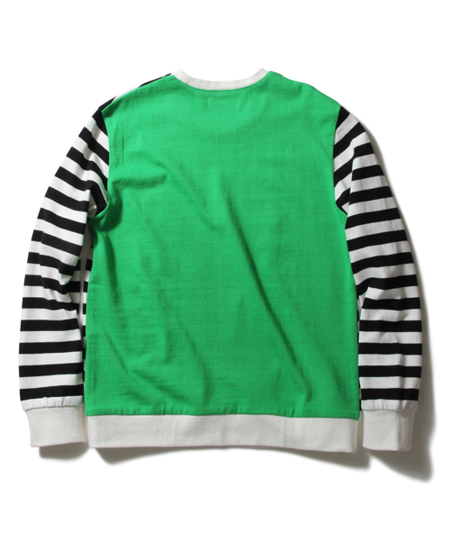 BEAMS T（ビームスティー）の「ALOYE×G.F.G.S. / ロングスリーブ コットンニットセーター（Tシャツ/カットソー・メンズ・グリーン/ホワイト×ネイビー/レッド/ブラック×グリーン/ブラック×ホワイト/ホワイト×ブラック・LARGE/X-LARGE/MEDIUM/SMALL）」の12枚目の写真