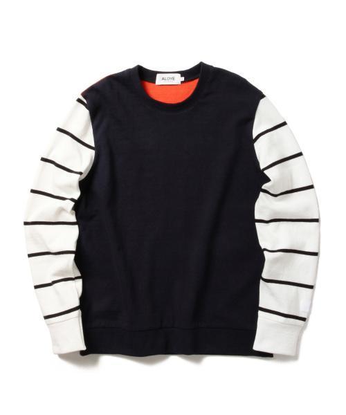 BEAMS T（ビームスティー）の「ALOYE×G.F.G.S. / ロングスリーブ コットンニットセーター（Tシャツ/カットソー・メンズ・グリーン/ホワイト×ネイビー/レッド/ブラック×グリーン/ブラック×ホワイト/ホワイト×ブラック・LARGE/X-LARGE/MEDIUM/SMALL）」の20枚目の写真