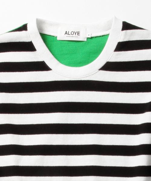 BEAMS T（ビームスティー）の「ALOYE×G.F.G.S. / ロングスリーブ コットンニットセーター（Tシャツ/カットソー・メンズ・グリーン/ホワイト×ネイビー/レッド/ブラック×グリーン/ブラック×ホワイト/ホワイト×ブラック・LARGE/X-LARGE/MEDIUM/SMALL）」の19枚目の写真