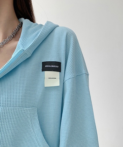 gossip！ロサンゼルス（ゴシップロサンゼルス）の「YUGA　フード付きショートトレーナー（パーカー・レディース・ライトグレー/ブラック・FREE）」の13枚目の写真