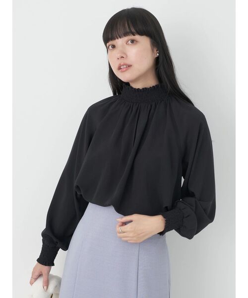 earth music&ecology(アースミュージックアンドエコロジー)の「シャーリングブラウス(シャツ/ブラウス・レディース・ピンク/ドット/アイボリー/ブラック・FREE)」の22枚目の写真