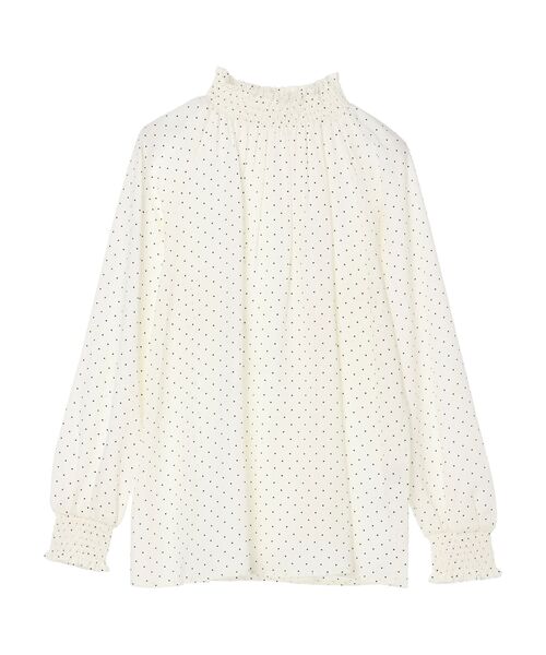 earth music&ecology(アースミュージックアンドエコロジー)の「シャーリングブラウス(シャツ/ブラウス・レディース・ピンク/ドット/アイボリー/ブラック・FREE)」の5枚目の写真
