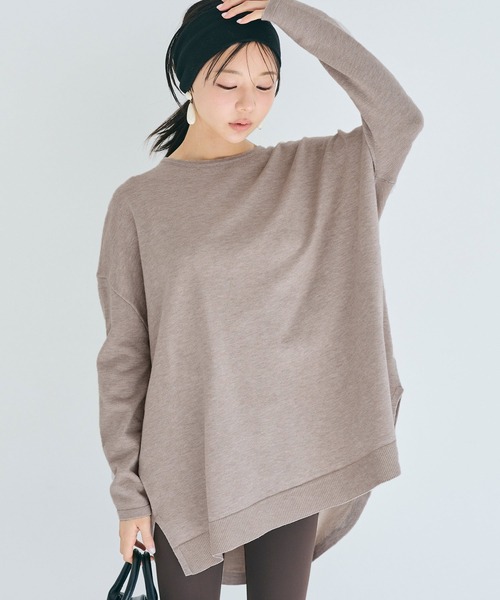 coca（coca）（コカ）の「【WEB限定セール】クルーネック テールカットニットチュニック（ニット/セーター・レディース・ブラック/ベージュ/グレー/レッド/アイボリー/ライトグレー/チャコール/ライトブルー/ブルー/オートミール/イエロー・M/L/S）」の7枚目の写真