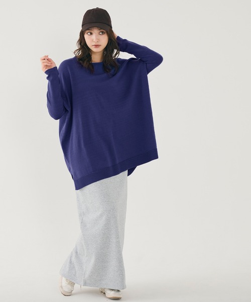 coca（coca）（コカ）の「【WEB限定セール】クルーネック テールカットニットチュニック（ニット/セーター・レディース・ブラック/ベージュ/グレー/レッド/アイボリー/ライトグレー/チャコール/ライトブルー/ブルー/オートミール/イエロー・M/L/S）」の22枚目の写真