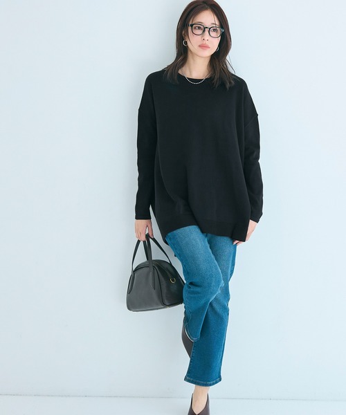 coca（coca）（コカ）の「【WEB限定セール】クルーネック テールカットニットチュニック（ニット/セーター・レディース・ブラック/ベージュ/グレー/レッド/アイボリー/ライトグレー/チャコール/ライトブルー/ブルー/オートミール/イエロー・M/L/S）」の16枚目の写真