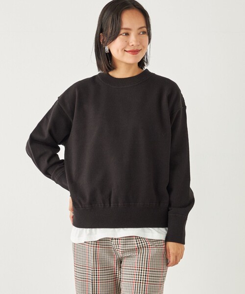 SHIPS Colors（シップス カラーズ）の「SHIPS Colors:〈手洗い可能〉スウェット ライク ニット◇（ニット/セーター・レディース・ブラック/レッド/ベージュ/ネイビー/オフホワイト/グレー・ONE SIZE）」の2枚目の写真