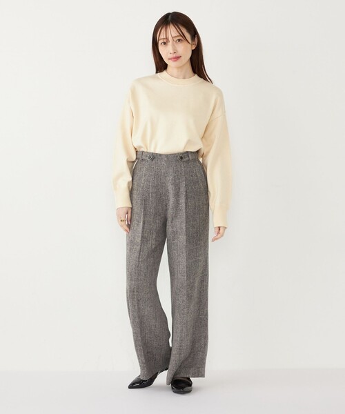 SHIPS Colors（シップス カラーズ）の「SHIPS Colors:〈手洗い可能〉スウェット ライク ニット◇（ニット/セーター・レディース・ブラック/レッド/ベージュ/ネイビー/オフホワイト/グレー・ONE SIZE）」の8枚目の写真