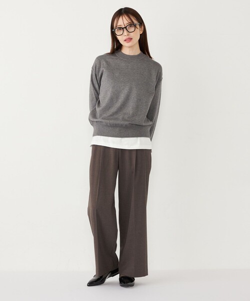 SHIPS Colors（シップス カラーズ）の「SHIPS Colors:〈手洗い可能〉スウェット ライク ニット◇（ニット/セーター・レディース・ブラック/レッド/ベージュ/ネイビー/オフホワイト/グレー・ONE SIZE）」の19枚目の写真