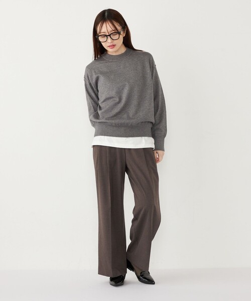 SHIPS Colors（シップス カラーズ）の「SHIPS Colors:〈手洗い可能〉スウェット ライク ニット◇（ニット/セーター・レディース・ブラック/レッド/ベージュ/ネイビー/オフホワイト/グレー・ONE SIZE）」の20枚目の写真