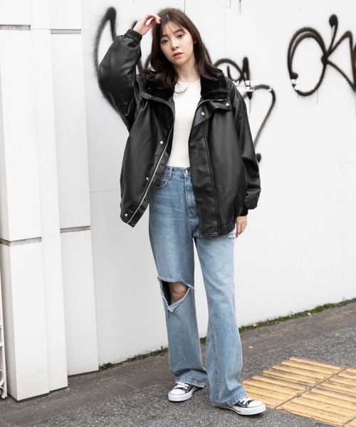 3.3 Field Trip （3.3フィールドトリップ）の「3.3 Field Trip／ファームスタン／W 2988014（ライダースジャケット・レディース・ダークブラウン/ブラック・FREE）」の7枚目の写真