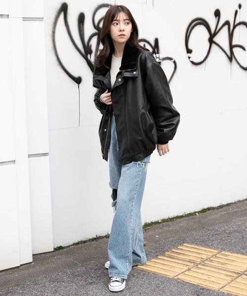 3.3 Field Trip （3.3フィールドトリップ）の「3.3 Field Trip／ファームスタン／W 2988014（ライダースジャケット・レディース・ダークブラウン/ブラック・FREE）」の8枚目の写真