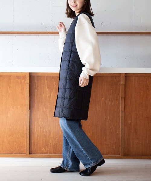 TAION(タイオン)の「【TAION】TAION-W001-LONG V NECK LONG DOWN JKT(ダウンジャケット/コート・レディース・ブラック/オフホワイト/カーキ・L/M)」の14枚目の写真