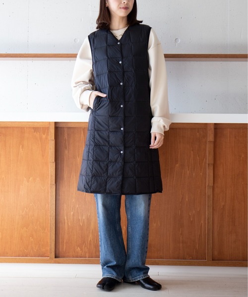 TAION(タイオン)の「【TAION】TAION-W001-LONG V NECK LONG DOWN JKT(ダウンジャケット/コート・レディース・ブラック/オフホワイト/カーキ・L/M)」の15枚目の写真