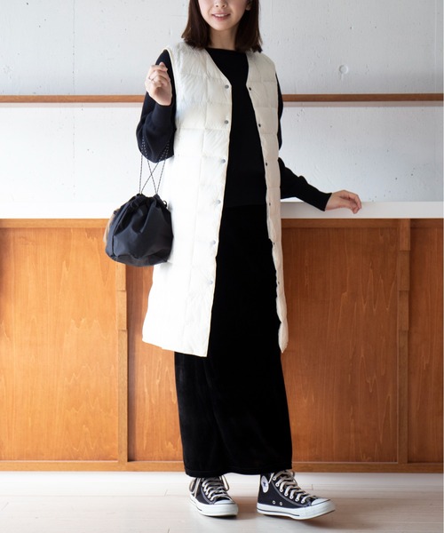 TAION(タイオン)の「【TAION】TAION-W001-LONG V NECK LONG DOWN JKT(ダウンジャケット/コート・レディース・ブラック/オフホワイト/カーキ・L/M)」の16枚目の写真