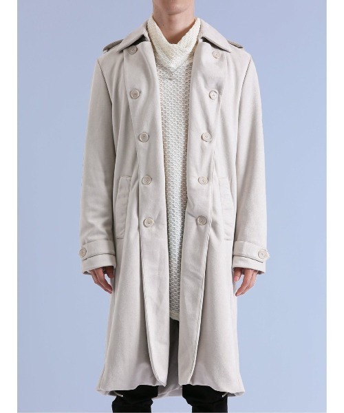 semantic design（セマンティックデザイン）の「＊セマンティックデザイン フェイクスエード トレンチコート（トレンチコート・メンズ・ブラック/ホワイト・LARGE/MEDIUM）」の6枚目の写真