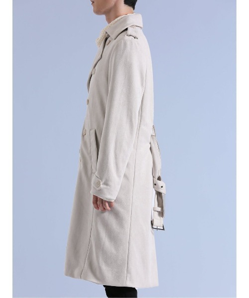 semantic design（セマンティックデザイン）の「＊セマンティックデザイン フェイクスエード トレンチコート（トレンチコート・メンズ・ブラック/ホワイト・LARGE/MEDIUM）」の7枚目の写真