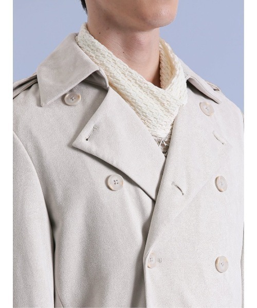 semantic design（セマンティックデザイン）の「＊セマンティックデザイン フェイクスエード トレンチコート（トレンチコート・メンズ・ブラック/ホワイト・LARGE/MEDIUM）」の10枚目の写真