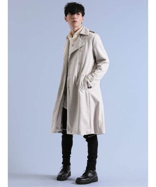 semantic design（セマンティックデザイン）の「＊セマンティックデザイン フェイクスエード トレンチコート（トレンチコート・メンズ・ブラック/ホワイト・LARGE/MEDIUM）」の13枚目の写真