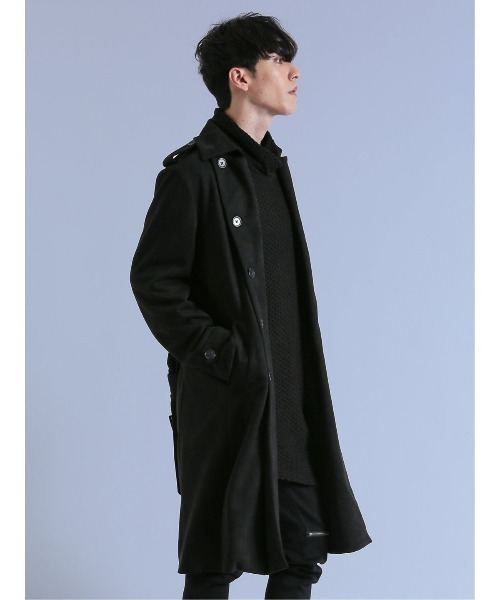 semantic design（セマンティックデザイン）の「＊セマンティックデザイン フェイクスエード トレンチコート（トレンチコート・メンズ・ブラック/ホワイト・LARGE/MEDIUM）」の16枚目の写真