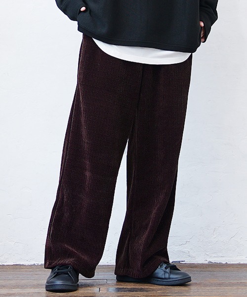 MinoriTY（マイノリティ）の「【MinoriiTY】カットコーデュロイワイドパンツ ルーズシルエット メンズ 春服 冬服（スラックス・メンズ・モカ/ブラック/ワイン/ダークグリーン・L/M/S）」の4枚目の写真