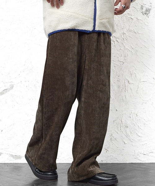 MinoriTY（マイノリティ）の「【MinoriiTY】カットコーデュロイワイドパンツ ルーズシルエット メンズ 春服 冬服（スラックス・メンズ・モカ/ブラック/ワイン/ダークグリーン・L/M/S）」の13枚目の写真