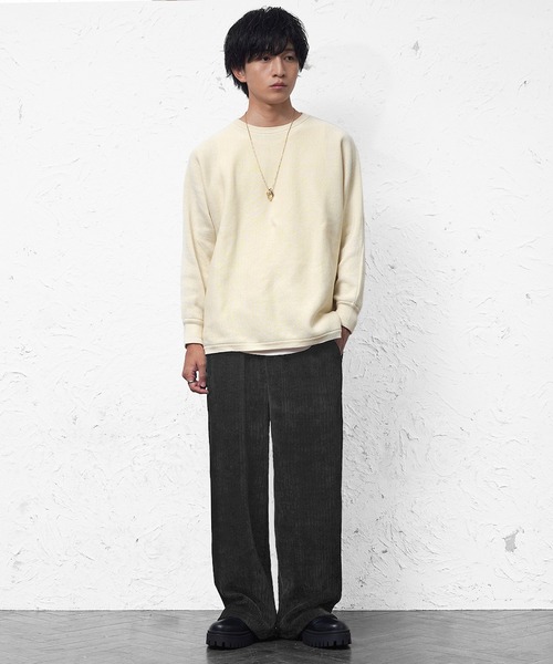 MinoriTY（マイノリティ）の「【MinoriiTY】カットコーデュロイワイドパンツ ルーズシルエット メンズ 春服 冬服（スラックス・メンズ・モカ/ブラック/ワイン/ダークグリーン・L/M/S）」の5枚目の写真