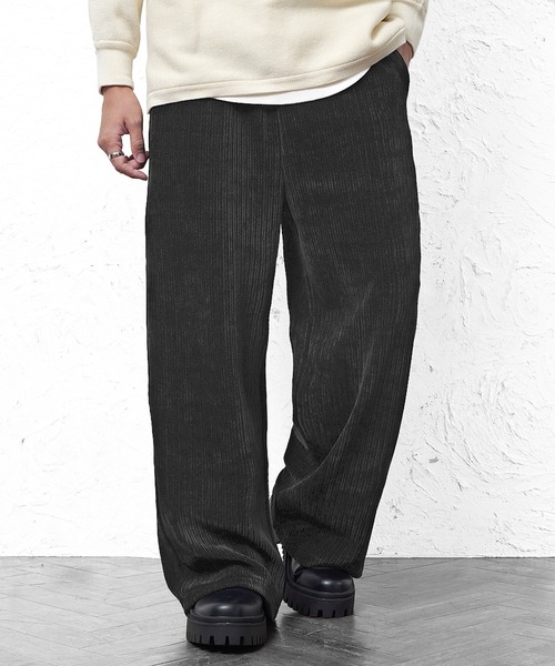 MinoriTY（マイノリティ）の「【MinoriiTY】カットコーデュロイワイドパンツ ルーズシルエット メンズ 春服 冬服（スラックス・メンズ・モカ/ブラック/ワイン/ダークグリーン・L/M/S）」の17枚目の写真