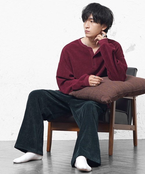 MinoriTY（マイノリティ）の「【MinoriiTY】カットコーデュロイワイドパンツ ルーズシルエット メンズ 春服 冬服（スラックス・メンズ・モカ/ブラック/ワイン/ダークグリーン・L/M/S）」の9枚目の写真