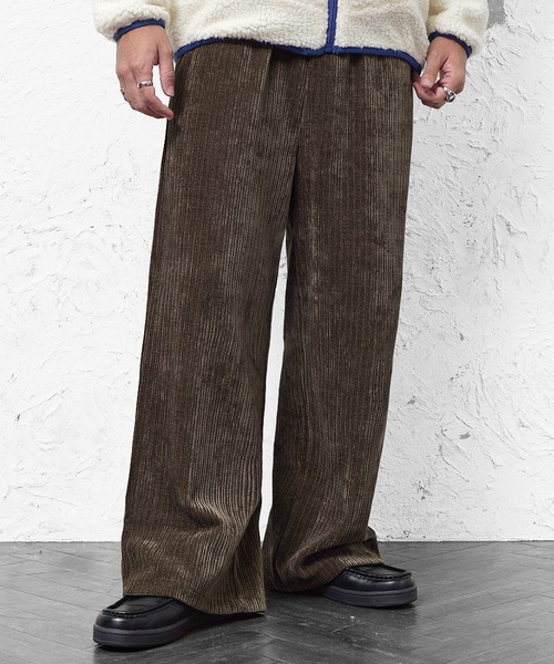 MinoriTY（マイノリティ）の「【MinoriiTY】カットコーデュロイワイドパンツ ルーズシルエット メンズ 春服 冬服（スラックス・メンズ・モカ/ブラック/ワイン/ダークグリーン・L/M/S）」の15枚目の写真
