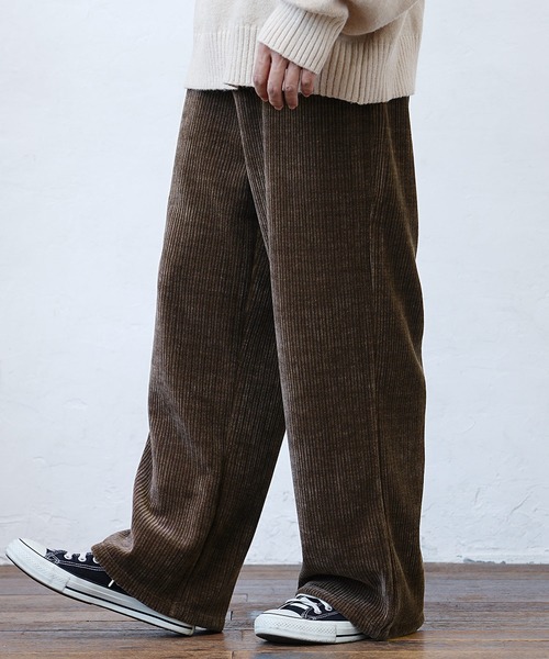 MinoriTY（マイノリティ）の「【MinoriiTY】カットコーデュロイワイドパンツ ルーズシルエット メンズ 春服 冬服（スラックス・メンズ・モカ/ブラック/ワイン/ダークグリーン・L/M/S）」の11枚目の写真