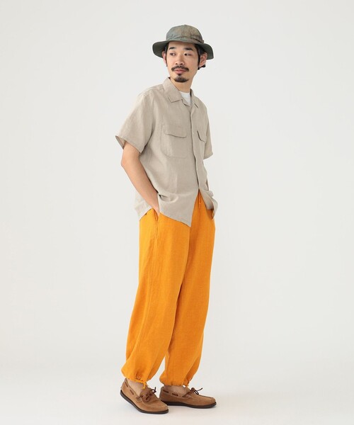 BEAMS PLUS（ビームスプラス）の「BEAMS PLUS / リネン オープンカラー シャツ（シャツ/ブラウス・メンズ・ブラック/ナチュラル/オリーブ・L/M/S/XL）」の5枚目の写真