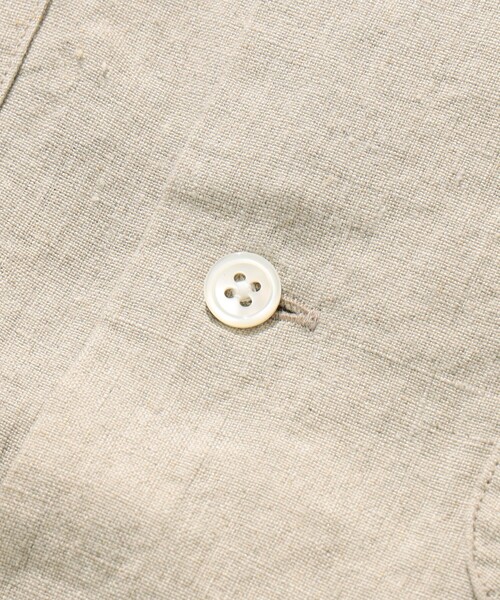 BEAMS PLUS（ビームスプラス）の「BEAMS PLUS / リネン オープンカラー シャツ（シャツ/ブラウス・メンズ・ブラック/ナチュラル/オリーブ・L/M/S/XL）」の8枚目の写真