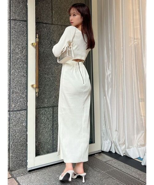 RESEXXY（リゼクシー）の「バックオープンテレコワンピース（ワンピース・レディース・オレンジ/ホワイト/グレー/ブラック・FREE）」の21枚目の写真