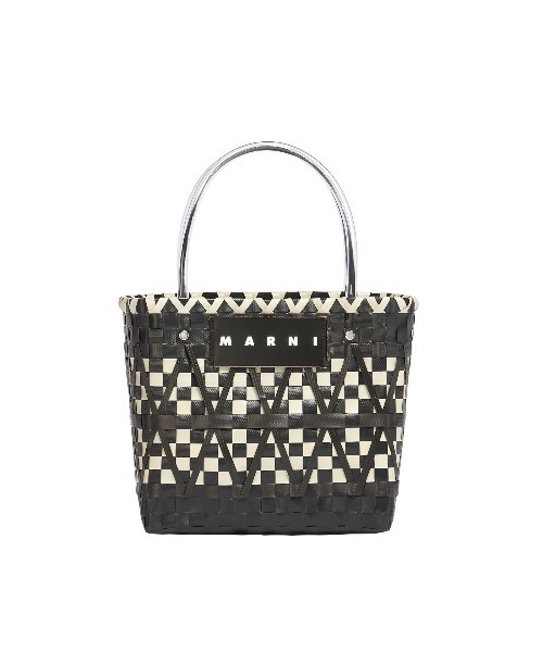 マルニマーケット ステンシルバッグ ホワイト かごバッグ マルニ