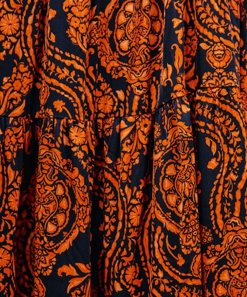 manana suerte（マニャーナスエルテ）の「ダマスクプリントティアードワンピース（ワンピース・レディース・オレンジ/ブルー・FREE/0）」の20枚目の写真