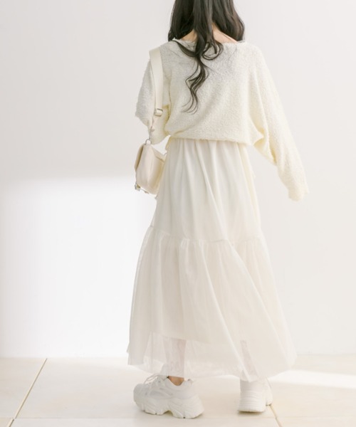 OLIVE des OLIVE（オリーブデオリーブ）の「チュールワンピ×ニットセット　1041090030（ワンピース・レディース・グレー/オフホワイト/サックスブルー・FREE）」の14枚目の写真