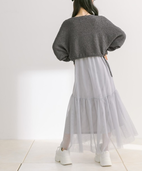 OLIVE des OLIVE（オリーブデオリーブ）の「チュールワンピ×ニットセット　1041090030（ワンピース・レディース・グレー/オフホワイト/サックスブルー・FREE）」の12枚目の写真