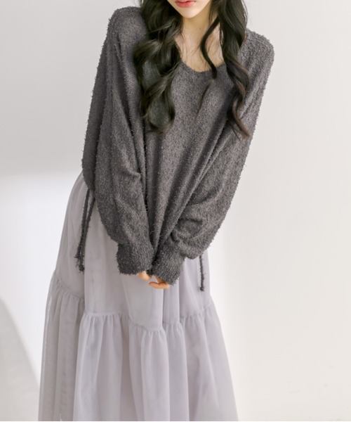 OLIVE des OLIVE（オリーブデオリーブ）の「チュールワンピ×ニットセット　1041090030（ワンピース・レディース・グレー/オフホワイト/サックスブルー・FREE）」の15枚目の写真