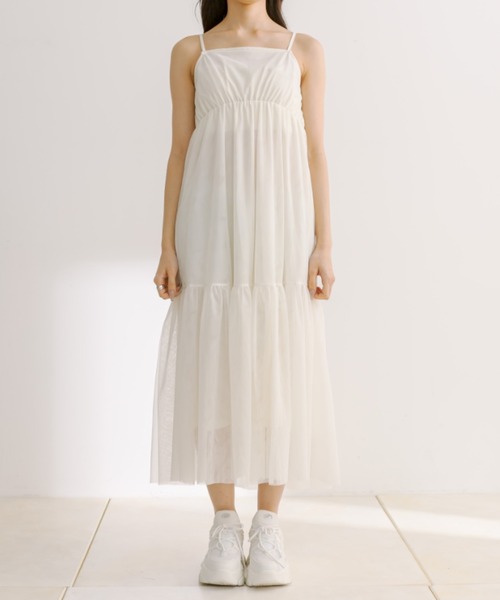 OLIVE des OLIVE（オリーブデオリーブ）の「チュールワンピ×ニットセット　1041090030（ワンピース・レディース・グレー/オフホワイト/サックスブルー・FREE）」の17枚目の写真