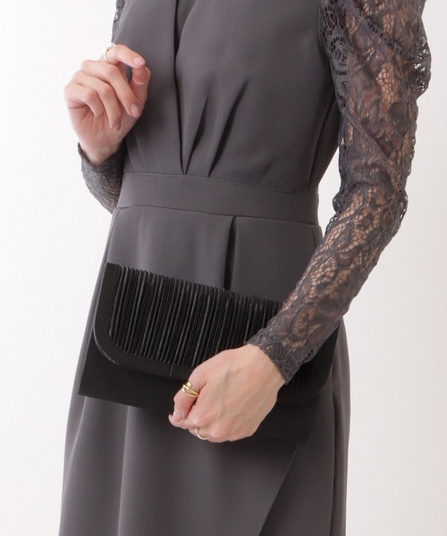 Lace Ladies（レースレディース）の「スクエア リボン プリーツ クラッチ バッグ（クラッチバッグ・レディース・アイボリー/ブラック/グレー・FREE）」の9枚目の写真